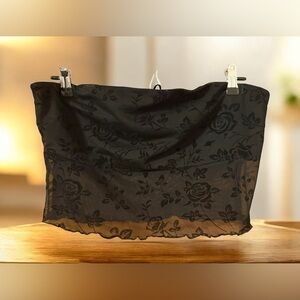 Forever 21 Black Floral Lace Tube Top